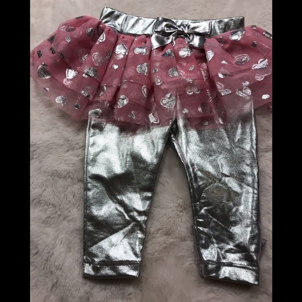 Disney silver pants with built-in pink tu-tu